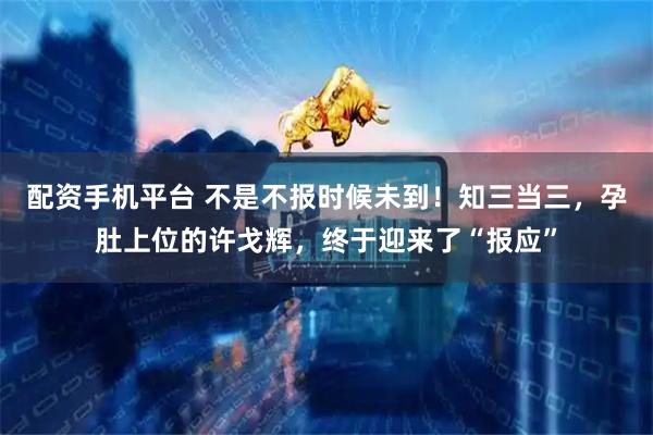 配资手机平台 不是不报时候未到！知三当三，孕肚上位的许戈辉，终于迎来了“报应”