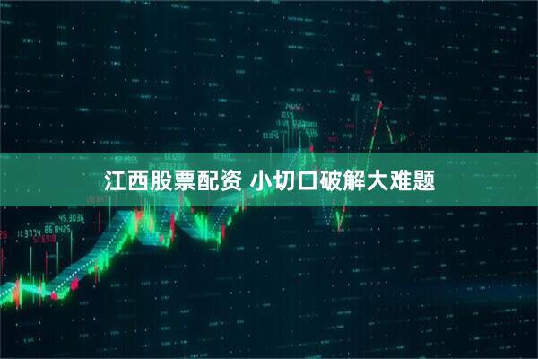 江西股票配资 小切口破解大难题
